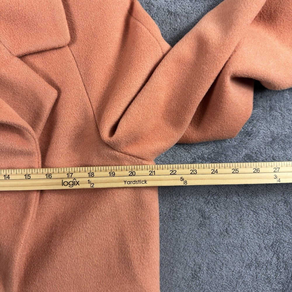 LES COPAINS Double Breasted Peacoat Womens 40 Orange Wool Blend Jacket Italy - Picture 6 of 7